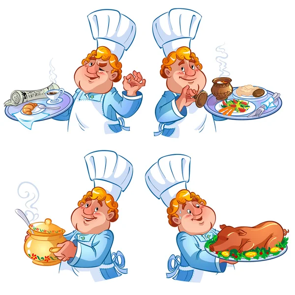 Alegre pelirroja cocinar — Vector de stock