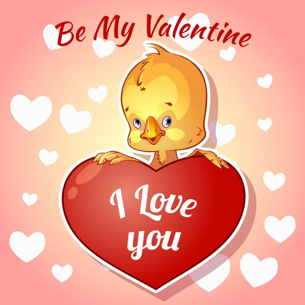 Cute chick for Valentines Day — Stock Vector