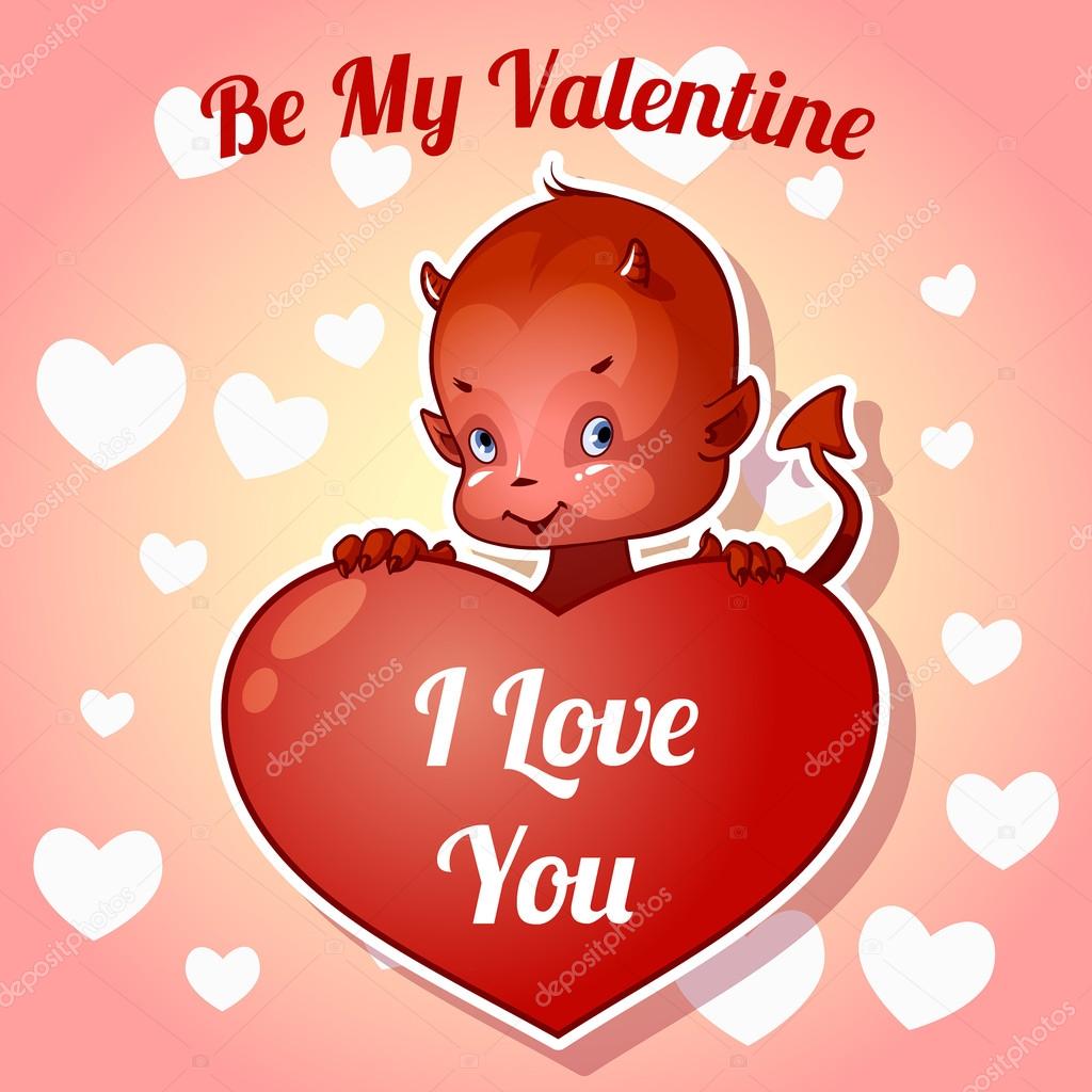 Cute little devil for Valentines Day