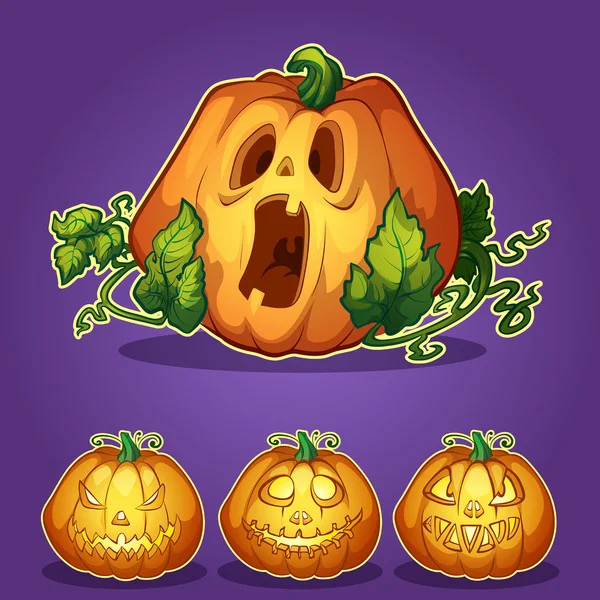 Set di zucche per Halloween — Vettoriale Stock