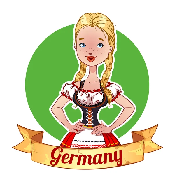Girl in a German national costume — Stock Vector