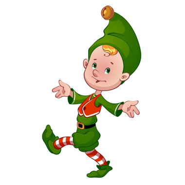 Cheerful a Christmas elf clipart