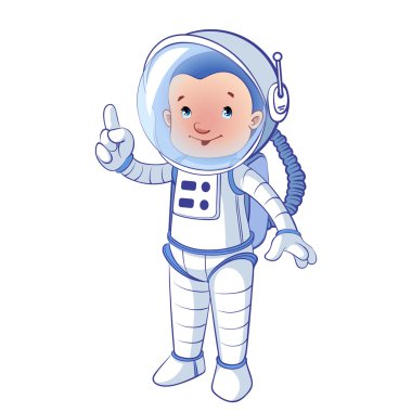 Astronot gibi giyinmiş çocuk