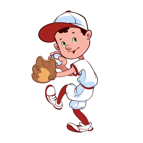Joueur de baseball avec balle et gant — Image vectorielle