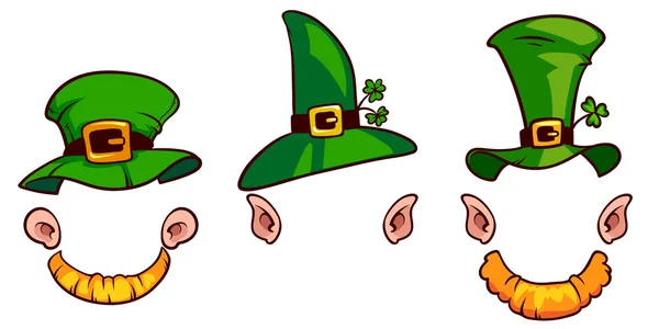 Leprechauns sombreros sobre un fondo blanco — Archivo Imágenes Vectoriales