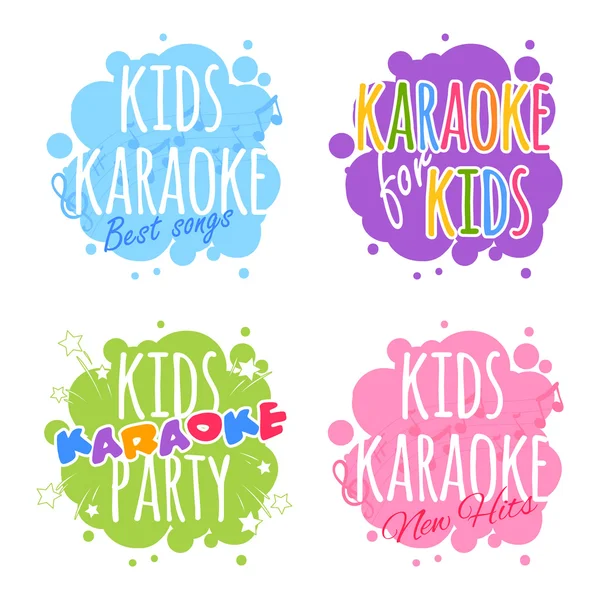 Kinder Karaoke-Logo. Vektor Clip Art Illustration auf weißem Hintergrund — Stockvektor