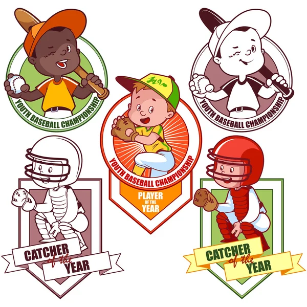 Logo für das Junior-Baseball-Turnier. Vektor-Illustration auf — Stockvektor