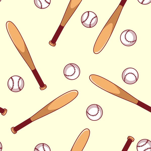 棒球无缝模式。球拍和球棒球. — 图库矢量图片