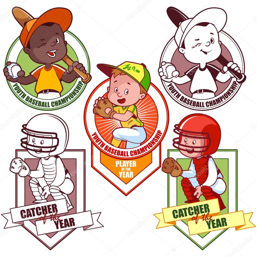 Logo for the junior baseball tournament. Vector illustration on 