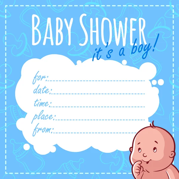 Baby Shower karty: Jest to chłopiec! — Wektor stockowy