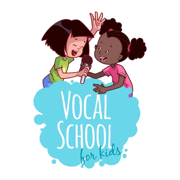 Logo mall för vocal skola. — Stock vektor