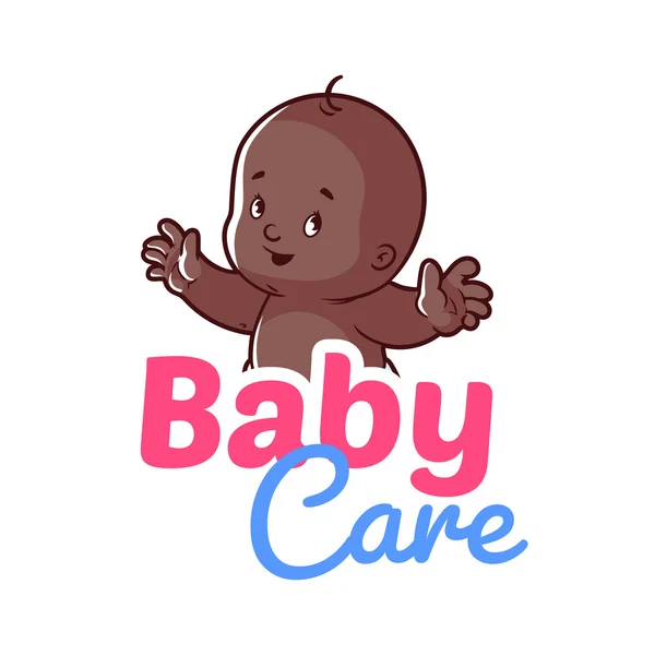 Schattig peuter. Baby verzorging logo — Stockvector