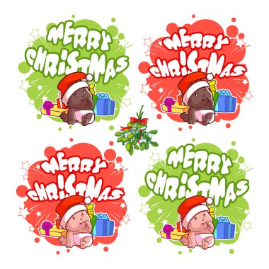 Bebeğim, hediyeler ve şube ökseotu ile Noel logo