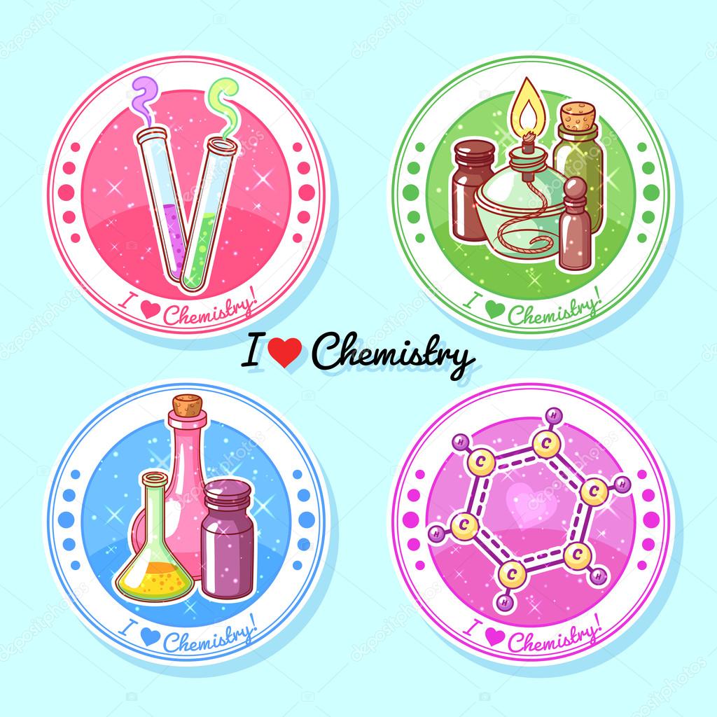 Four round stickers 