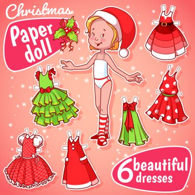 Noel kağıt bebek altı elbiseler ile.