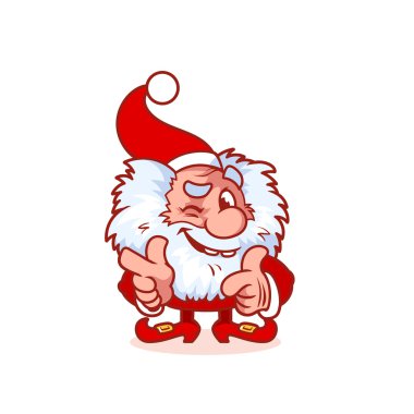 Noel gnome Kırmızı kostümlü göz kırpıyor..