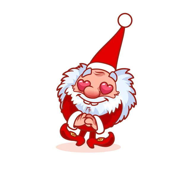Zamilovaný vánoční gnome v červeným kostýmu. — Stockový vektor