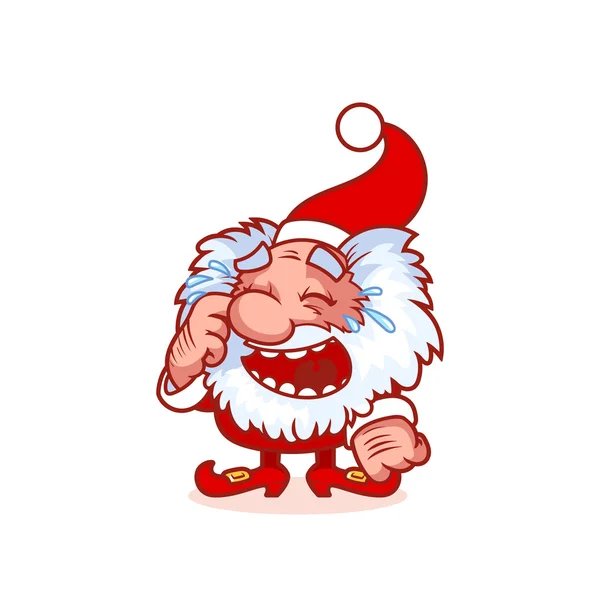 Smějící se vánoční gnome v červeným kostýmu. — Stockový vektor