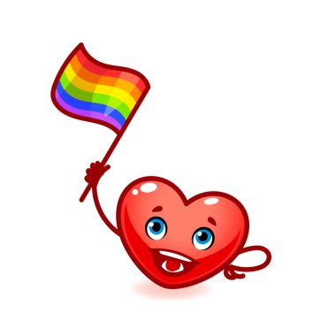 Gökkuşağı bayrağı elinde samimi kalbimle. Özgür aşk.