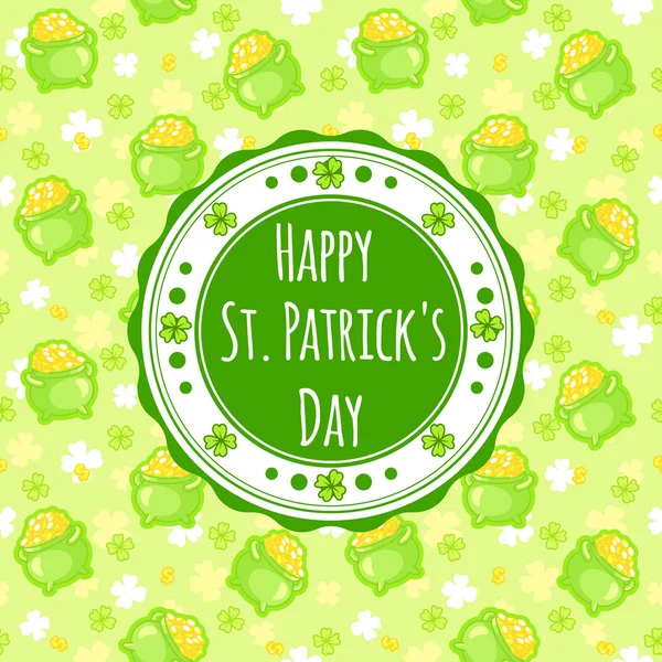 Greating card for St. Patrick's Day with an inscription "Happy S — Stock Vector