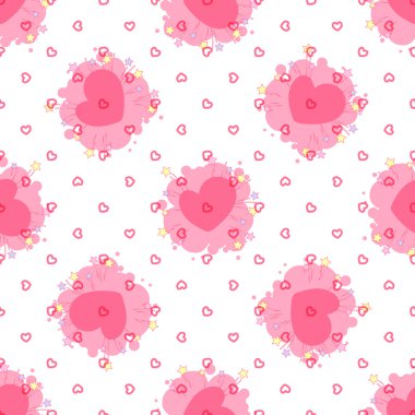 Pembe bir lekesi ve beyaz bir b bir kalp işareti ile Seamless Modeli