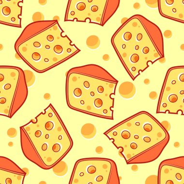 Bir dilim peynir üzerinde bir ışık sarı backgr ile Seamless Modeli