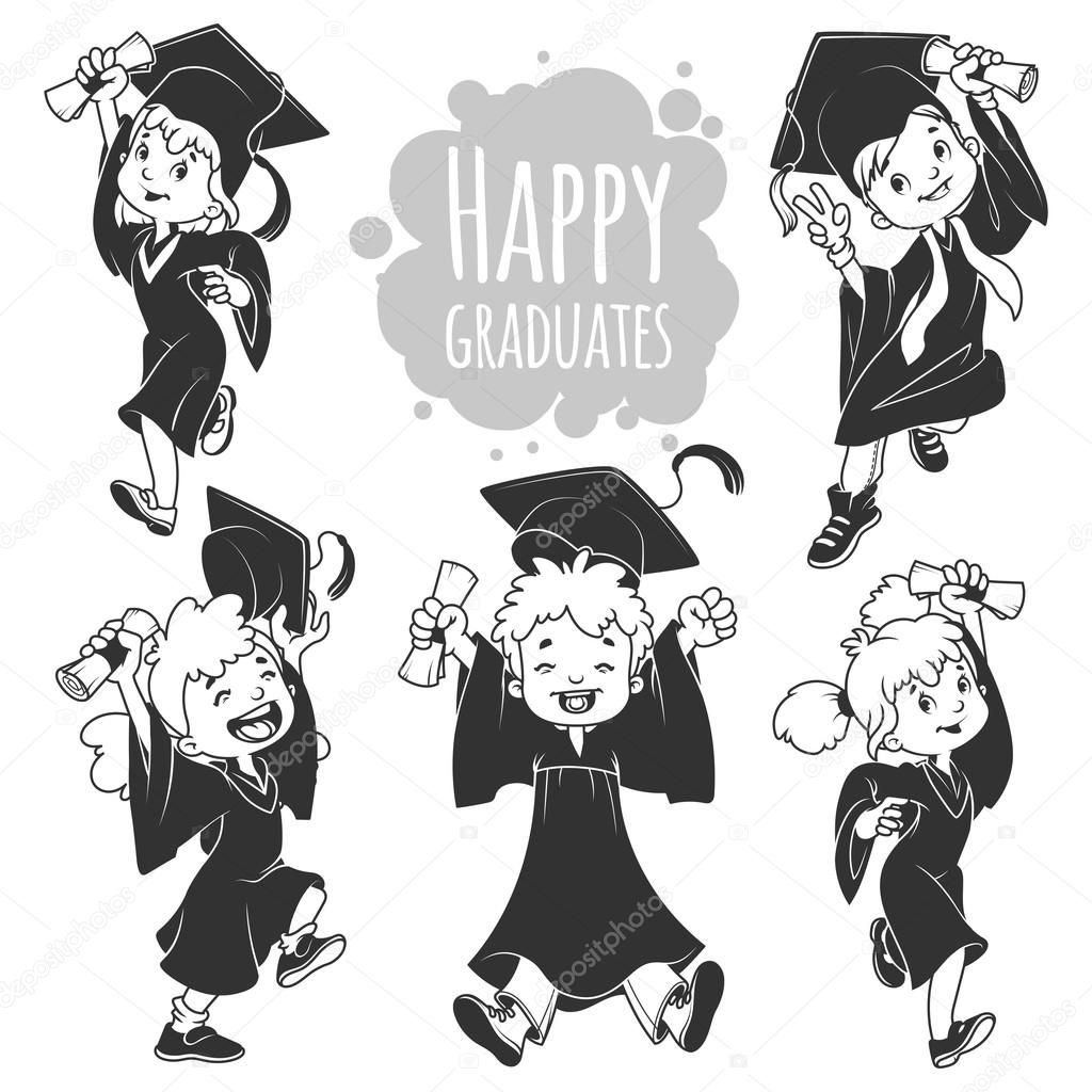 preschool graduation clip art black and white