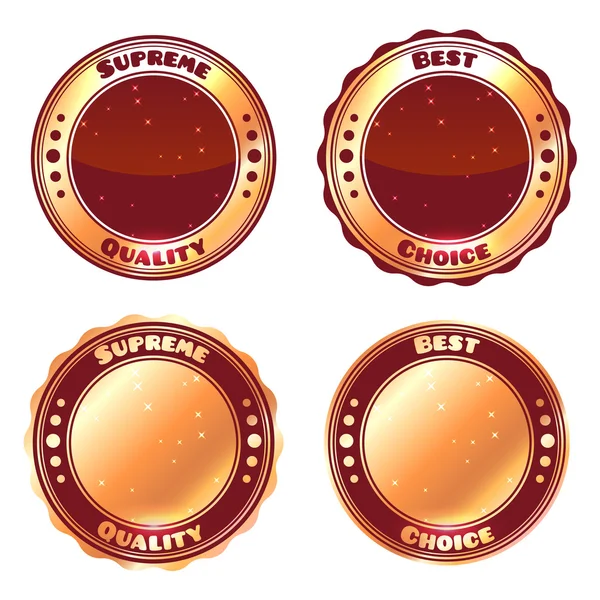 Conjunto de cuatro medallas redondas de chocolate . — Vector de stock