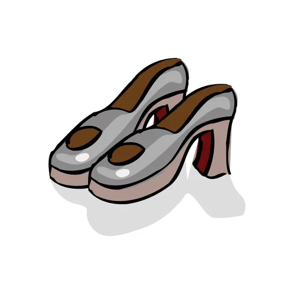 Dziewczyna brązowe buty izolowane na białym tle w EPS10 — Wektor stockowy