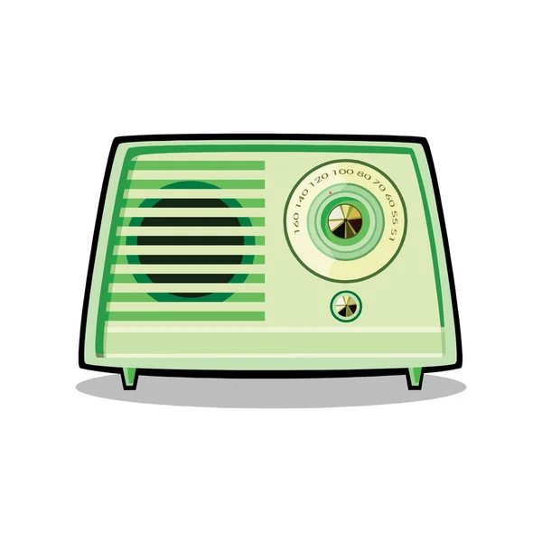 Ilustración de radio antigua vintage sobre fondo blanco — Vector de stock