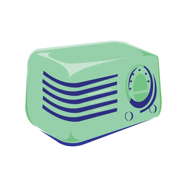 Ilustração de vintage antigo rádio no fundo branco — Vetor de Stock