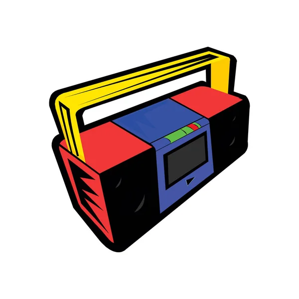 Ilustración vectorial de grabadora de radio vintage aislada sobre un fondo blanco en EPS10 — Vector de stock