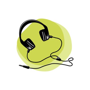 Kulaklık simgesi EPS10 'da beyaz bir arkaplanda izole edildi