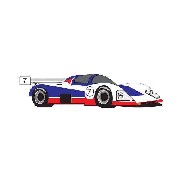 Speeding Racing Car, diseño de pista de carreras aislado sobre un fondo blanco en EPS10 — Vector de stock