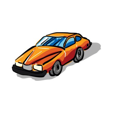 Tavlama ikonu. Yan görüş. Renkli siluet. El çizimi vektör düz grafik çizimi. Beyaz arka planda izole bir nesne. İzole et.