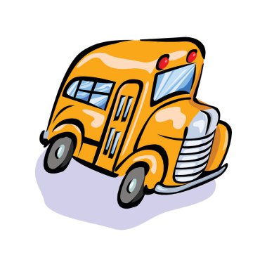 Okul otobüsü çizimi EPS10 'da beyaz bir arkaplanda izole edildi