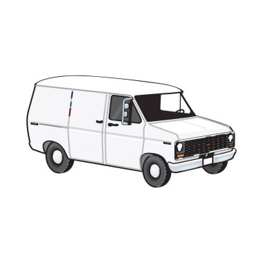 Taşıma aracının vektör illüstrasyonu beyaz arkaplanda izole edildi