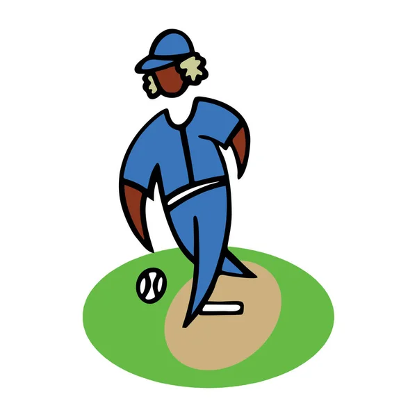 Ilustración Vectorial Jugador Béisbol Golpeando Pelota Hermoso Deporte Cartel Temático — Archivo Imágenes Vectoriales
