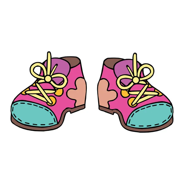 Illustration Belles Chaussures Bébé Fille — Image vectorielle