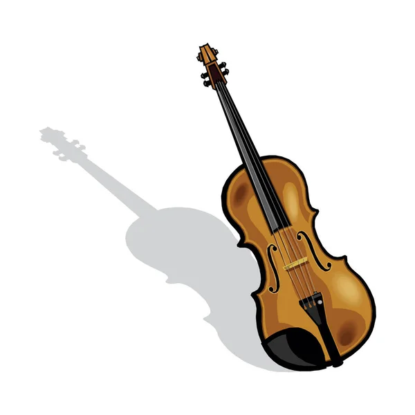 Ilustração Vetorial Violino Isolada Sobre Fundo Branco —  Vetores de Stock