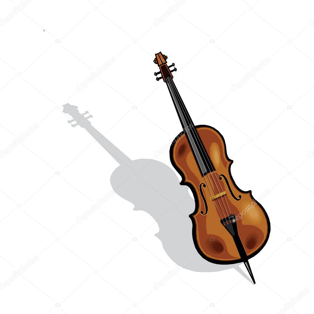 a vector illustration of an upright bass