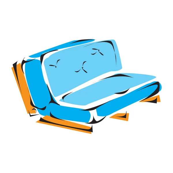 Icône futon de style japonais isolée sur fond blanc dans EPS10 — Image vectorielle