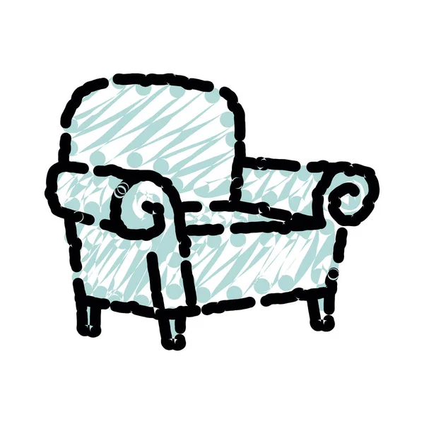 Fauteuil moderne et coloré avec rembourrage. Fauteuils pour jeux de design de salle. Meubles rembourrés, décoration de chambre, design intérieur isolé sur blanc. Illustration vectorielle style plat. — Image vectorielle