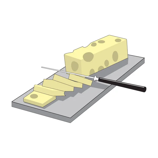 Dreieckiges Stück Käse, Käse-Symbol 3d, Käse realistische Lebensmittel in EPS10 — Stockvektor