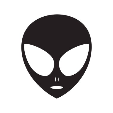 Uygulamalar ve eps10 'da beyaz bir arkaplanda izole edilmiş web siteleri için dünya dışı uzaylı yüzü veya baş sembolü sanat vektör simgesi simgesi