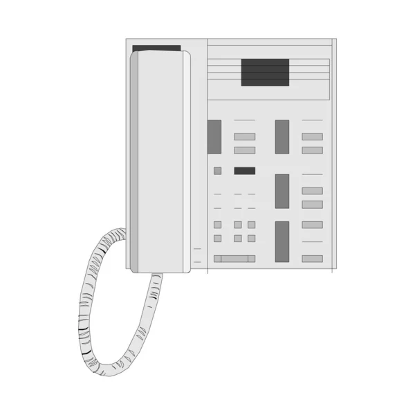 Illustrazione vettoriale del telefono fisso su sfondo bianco in EPS10 — Vettoriale Stock