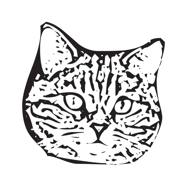 Vector de un diseño de cara de gato sobre fondo blanco, Pet. Animales en eps 10 — Vector de stock