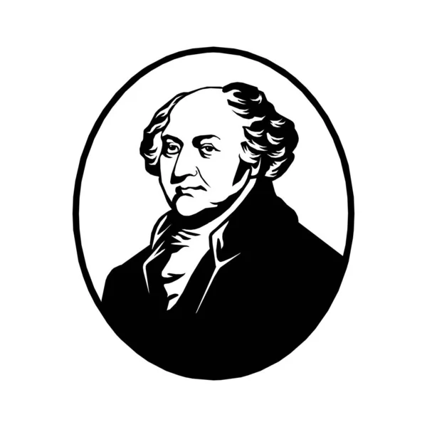 John Adams usa president vector sketch portrait in eps 10 Stock Illustration
