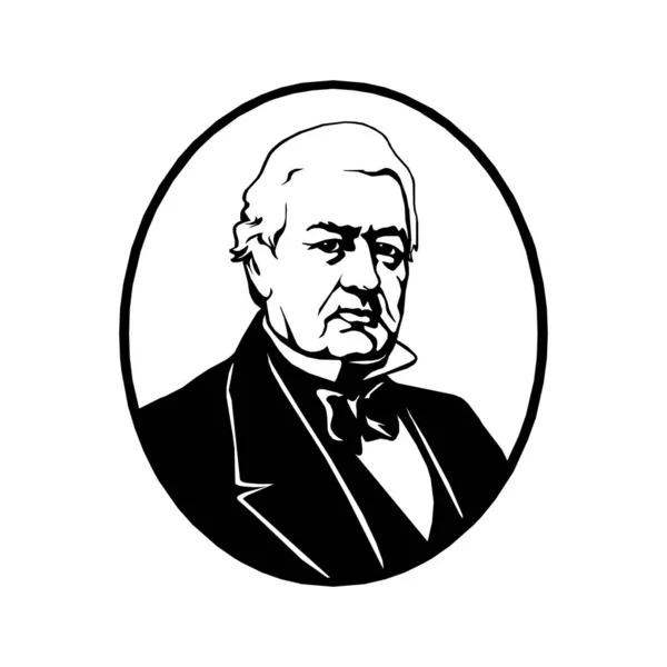 Millard Fillmore - thirteenth president of the USA in eps10 Royalty Free Stock Illustrations