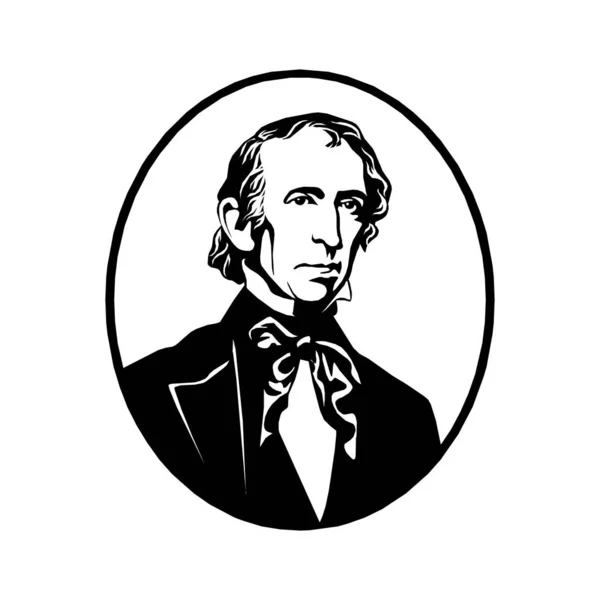 John Tyler - tenth president of the USA in eps10 Royalty Free Stock Illustrations